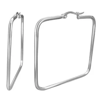 Náušnice Náušnice z chirurgické oceli - čtverce, stříbrná barva, 35 mm