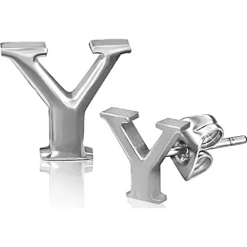 Náušnice Puzetové náušnice z oceli - lesklé písmeno Y