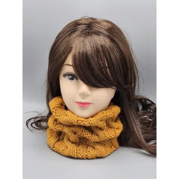 Nákrčník Ručně pletený nákrčník - copánky - hořčicový
