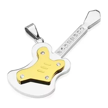 Přívěsek Přívěsek z oceli - velká kytara se zirkony