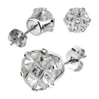 Náušnice Ocelové náušničky - kulatý broušený zirkon, puzetka - Velikost zirkonu: 7 mm