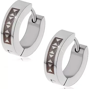 Náušnice Kloubové náušnice z oceli 316L s černým trojúhelníkovým vzorem