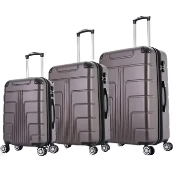 Sada cestovních kufrů ABS na 4 kolečkách se zámky 100 l 70 l 40 l - SML012 červená