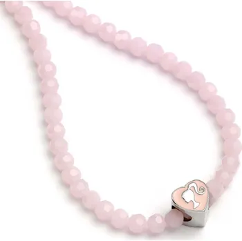 Náhrdelník Barbie náhrdelník z růžových korálků s korálkovým přívěskem ve tvaru srdce