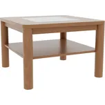 Konferenční stolek PEDRO sklo 90 x 90 cm, Odstín trend: B3 dub tmavý