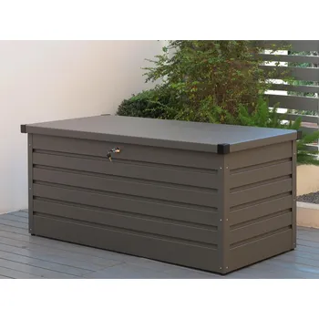 Zahradní úložný box Truhla na polstry šedá