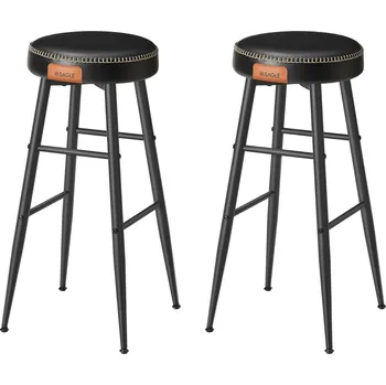 Barová židle Sada 2 ks barových židlí Vasagle Bela II černá