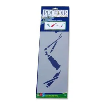 Plastová šablona Pastelky, barvy, štětce