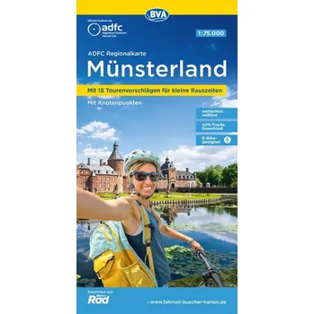 ADFC-Regionalkarte Münsterland, 1:75.000, mit Tagestourenvorschlägen, reiß- und wetterfest, E-Bike-geeignet, mit Knotenpunkten, - Allgemeiner Deutscher Fahrrad-Club e.V. (ADFC)