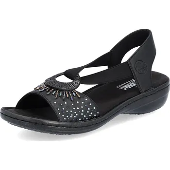 Dámské sandále DÁMSKÉ SANDÁLY RIEKER 60880-00 ČERNÁ Barva: Černá, Velikost: 41
