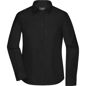 Dámská košile James & Nicholson (Daiber) Dámská košile s dlouhým rukávem JN681 - Černá | L