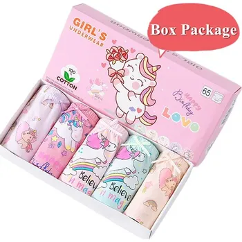 Unicorn (Jednorožci) SADA 5 KS bavlněných dívčích kalhotek (2-14 let) Barva: GS201-Box Package, Velikost: 70 (6-7 let)