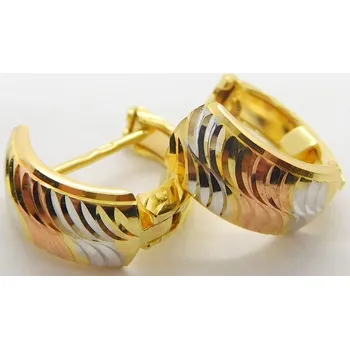 Náušnice Klenoty Budín Dámské zlaté kroužky z bílého,růžového a žlutého zlata 585/2,28gr HK2236 (Klenoty Budín Dámské zlaté kroužky z bílého,růžového a žlutého zlata 585/2,28gr HK2236)