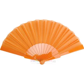 Karnevalový doplněk Oranžový vějíř látkový