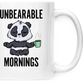 Hrnek malý bílý s potiskem unbearable mornings