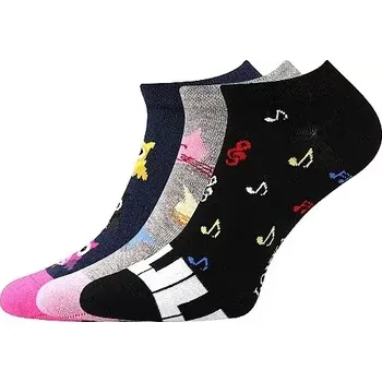 Pánská móda DEDON kotníčkové veselé barevné ponožky Lonka - KOČKY