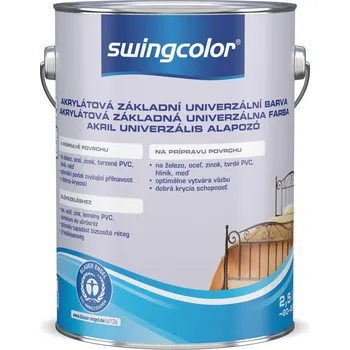 barva na zeď Swingcolor Základní barva univerzální akrylátová, bílá, 2,5 l 6143 T02,5 95