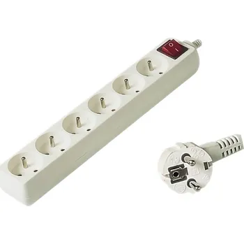 Prodlužovací kabel PremiumCord Prodlužovací přívod 230V 3m 6z.+vypínač, pp6k-03