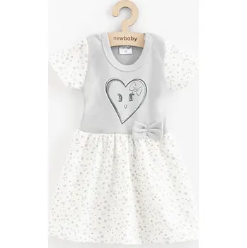 Kojenecké šaty Kojenecké bavlněné šatičky New Baby Srdíčka Šedá 68 (4-6m)