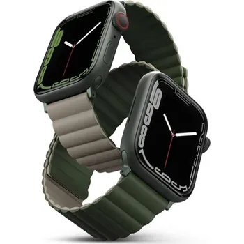 Řemínek na hodinky UNIQ Revix oboustranný řemínek pro Apple Watch 49/45/44/42mm Pine (zelený/šedý)