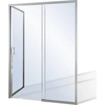 Roltechnik Outlet Posuvné sprchové dveře G2L/G2P s pevnou stěnou SWG - bez vaničky Varianta: šířka dveří: 100 cm, šířka pevné stěny: 80 cm, orientace: Pravá - (G2P_1000+SWG_800), Barva profilů a typ výplně: profily: stříbrná, výplň: transparent