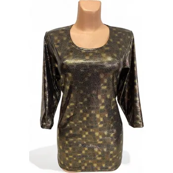 Dámské šaty Společenské halenky, Barva Zlatá, Velikost XXXXL60, Materiál 95%Pe 5%Pu