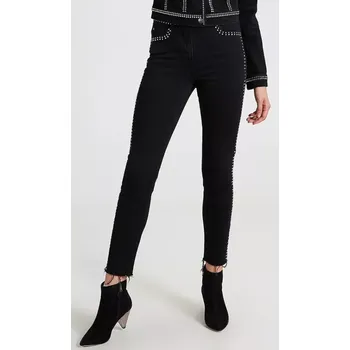 Dámské džíny Černé džíny s kamínky Motivi (Dámské černé zdobené kalhoty značky Motivi)