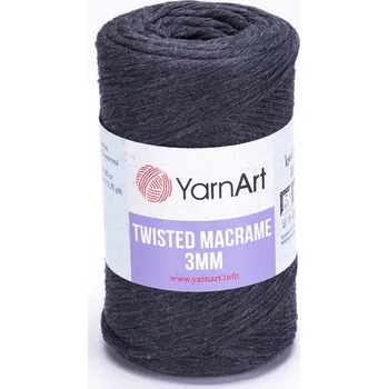 Yarnart Twisted Macrame 3mm 758 tmavá šedá (250g/195m)
