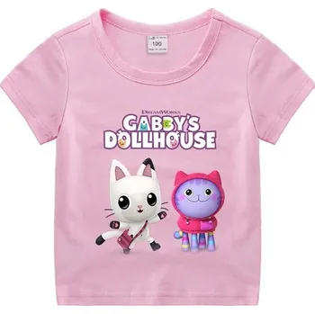 Gabby's Dollhouse Dětské tričko na motivy oblíbeného seriálu "Gabby's Dollhouse" (růžové) Barva: 4, Velikost: 7T (7 let)