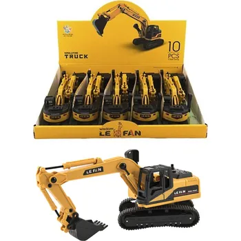 autíčko Teddies stavebni stroj bagr pásový plast 18cm na volný chod 797603,00