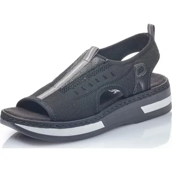 Dámské sandále DÁMSKÉ SANDÁLY RIEKER V59B5-00 ČERNÁ Barva: Černá, Velikost: 40