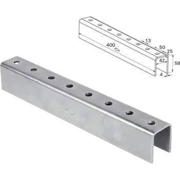 Stavební profil Spojka profilů SV 62U FUF OC 62 L8 pro profil ST 41/62