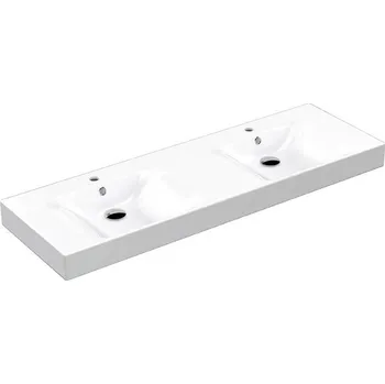 Umyvadlo CENTO keramické dvojumyvadlo 140x45cm, bílá