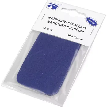 Nažehlovací záplata modrá (1 kus, 7,6x4,9cm)
