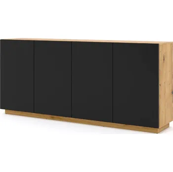 Komoda ARTBm Komoda AURA 4D | dub artisan/černý mat