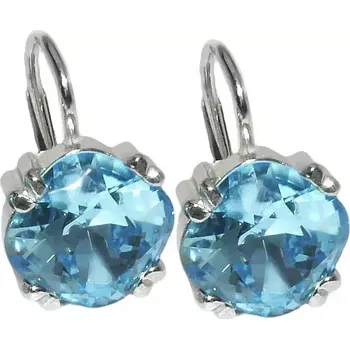 Náušnice Stříbrné náušnice Swarovski akvamarine - NK1225 (Stříbrné náušnice se Swarovski krystaly)