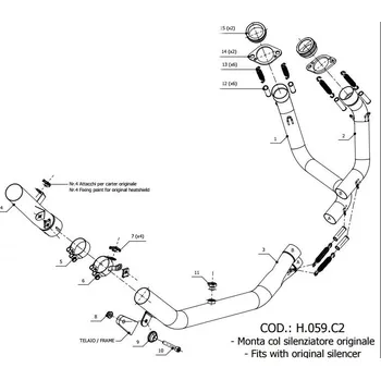 Výfuk pro motocykl Výfukový svod místo katalyzátoru Mivv Honda CRF 1000 L Africa Twin (16-19)