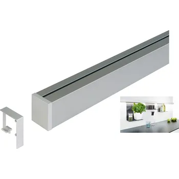 Nábytkové kování Nástěnný reling, hliník, povrch nerez délka 900 mm