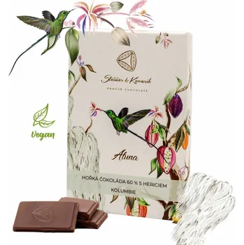 Cukrovinka Pražská čokoláda Aluna – hořká čokoláda 60% s Hericium, 70g