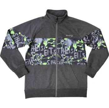 Chlapecká mikina CHLAPECKÁ MIKINA šedý melír Wolf M2452