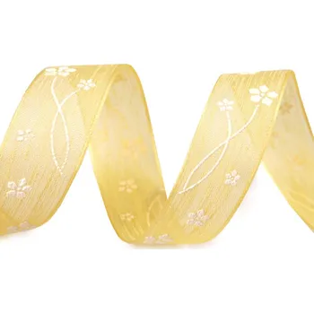 Stuha Stuha s květy šíře 25 mm 243 žlutá
