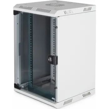 Rozvaděč Digitus 10 "a 19" kombinovaná nástěnná skříň 10U horizontální (10 "), 5U vertikální (19"), šedá