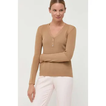 Dámský svetr Svetr z vlněné směsi BOSS dámský, béžová barva, lehký 50493904 08X, vel. M