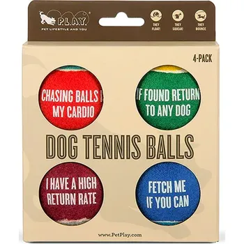 Hračka pro psa P.L.A.Y. Dárkový set Tenisové míčky pro psy 4ks