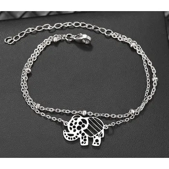 Náramek Ocelový náramek se slonem