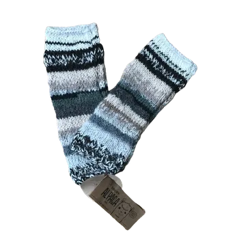 Pánský overall SOULAD ALPAKA Rukavice bez prstů pruhované (100%, unisex, unikát) 100% BIO Alpaka Šedá Univerzální