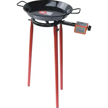 Pánev Set hořák M20 Paella 20 cm jeden okruh, stojan a pánev smalt 28 cm (ideální souprava pro grilování a vaření nejen pod širým nebem)