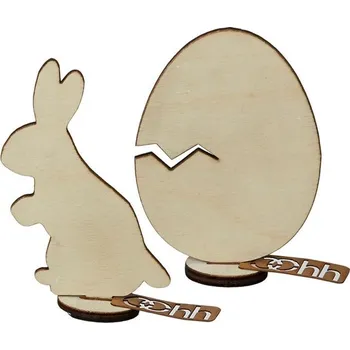 Velikonoční dekorace Lübech Living Dřevěný zajíček a vajíčko East SET/1+1 ks přírodní