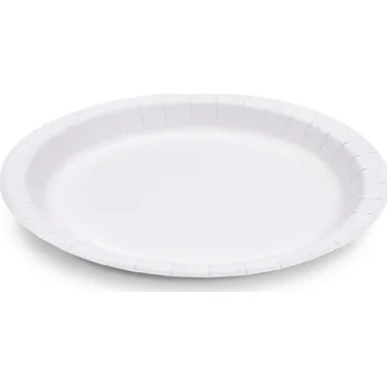 Jednorázové nádobí Papírový talíř (FSC Mix) extra-pevný bílý Ø23cm 100 ks