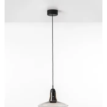 Závěsné svítidlo Brokis Shadows XL PC939, 1xE27 Povrch Montury: dub evropský - přírodní lak (vosk), Barva skla: Opalín, Povrchová úprava baldachýnu: dub evropský - bíle mořený